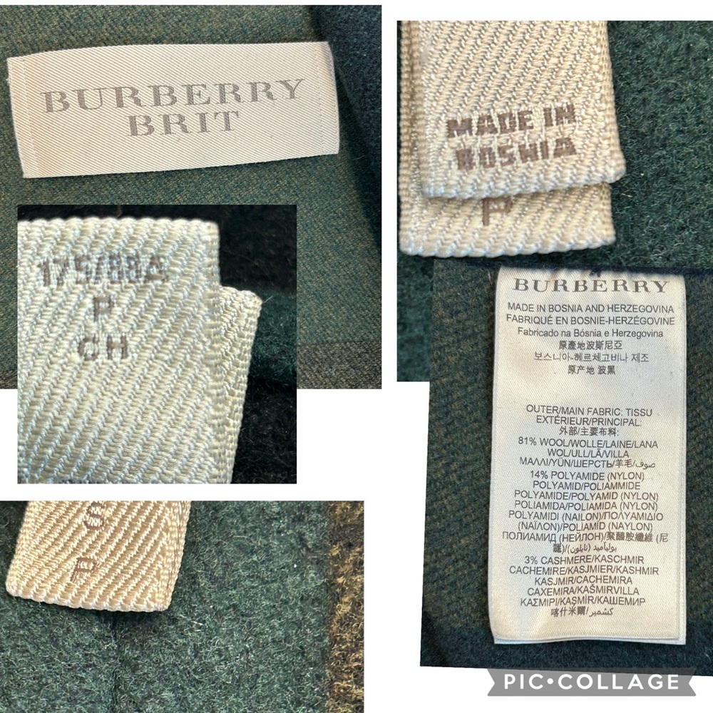 Burberry Brit Green Cherbrooke wool-blend blanket coat belted Sz S RARE! - Picture 11 of 13